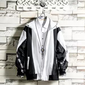 Men's hooded jacket loose coat