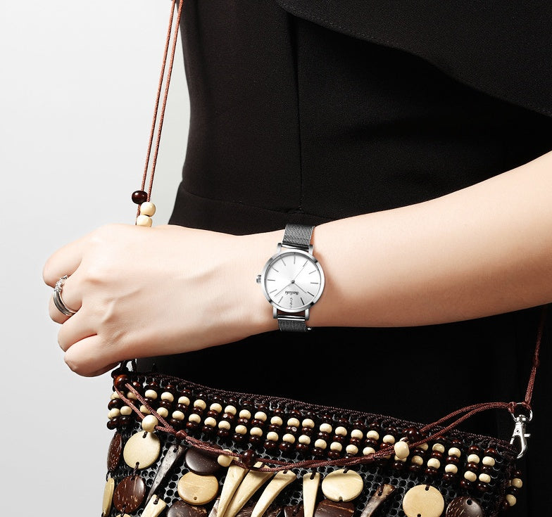Mesh belt quartz watch