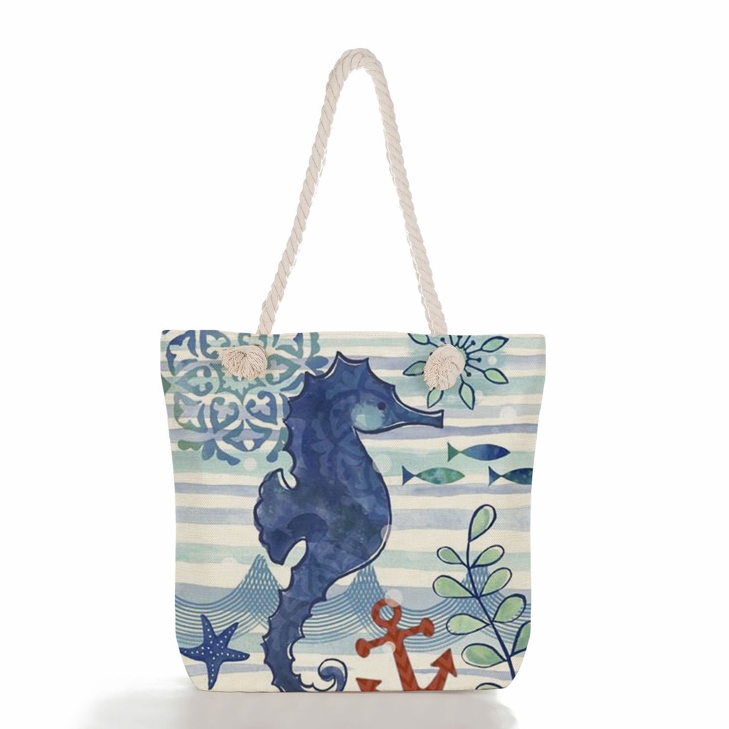 Women's Fashion Print Thick Rope Handbag