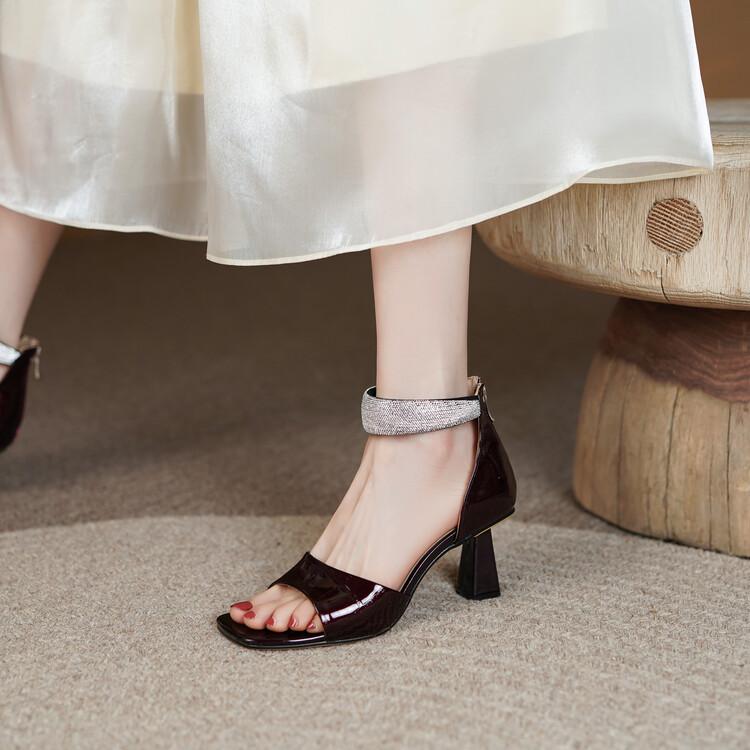 Patent Leather Toe Comfort Sandals