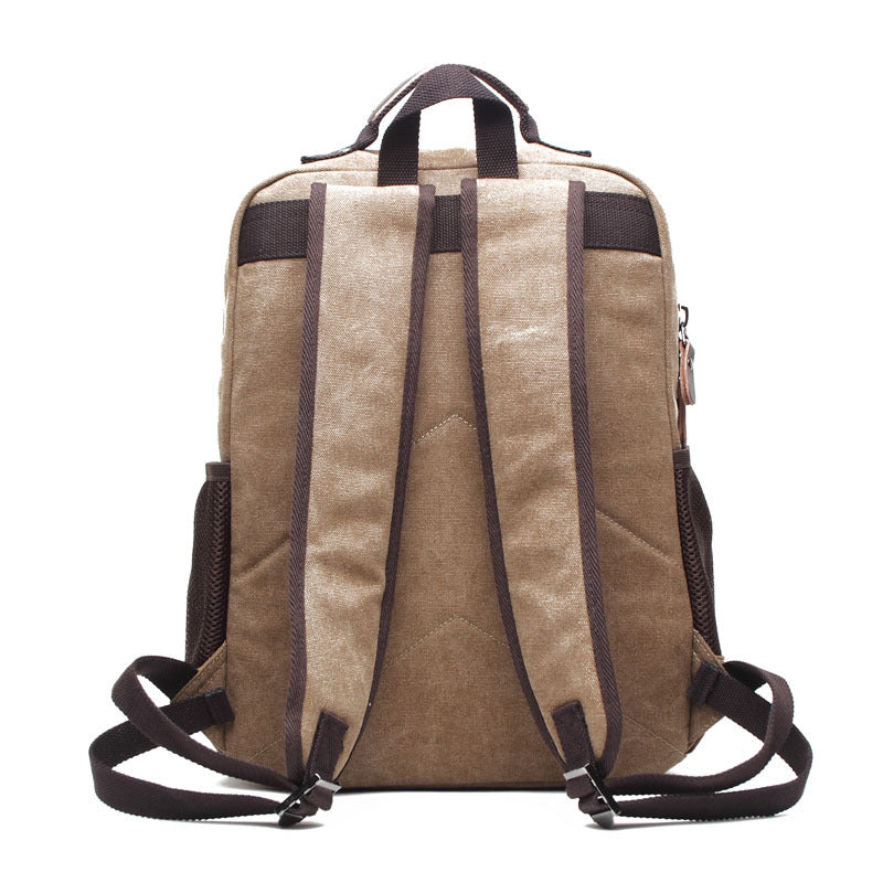Ba Bao fashion trends, personalized retro canvas bag, travel backpack, backpack, outdoor students, men's water bag
