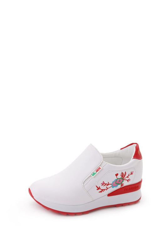 Inner raised platform shoes with round toe caps