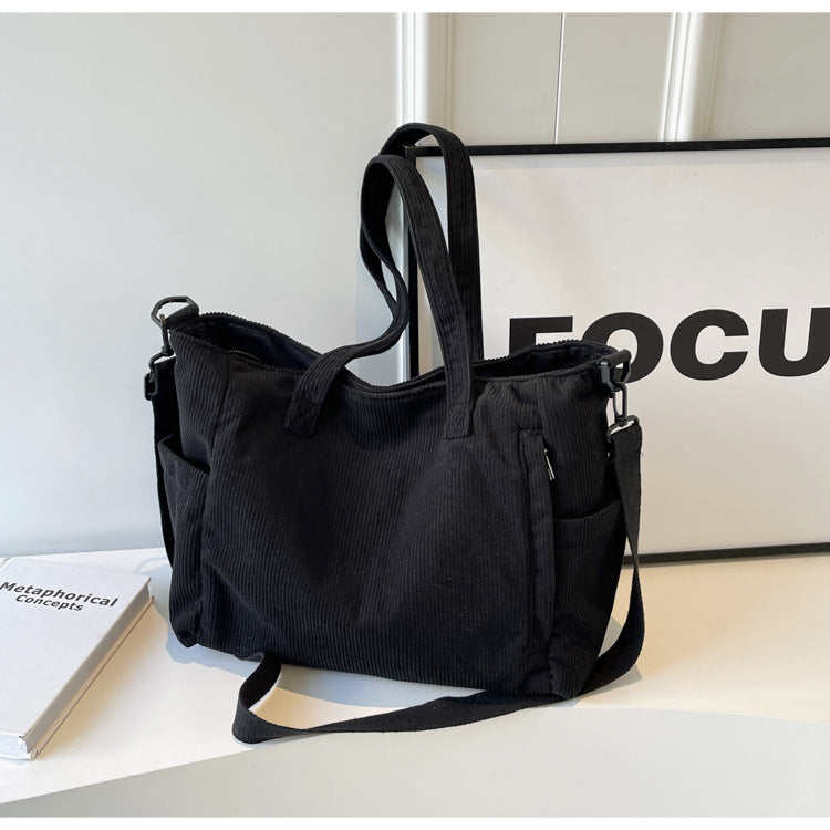 Corduroy Crossbody Bag For Commuting Large Capacity