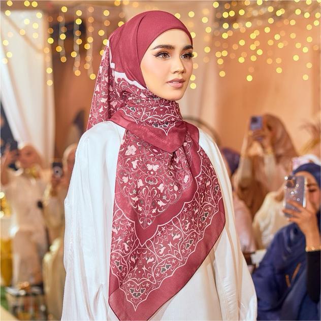 Malay Headscarf Tencel Cotton Square Scarf Pattern Headscarf