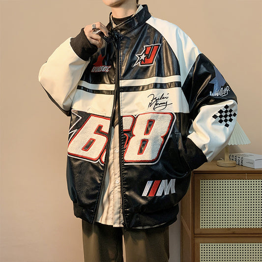 Men's Spring And Autumn Street Pilot Motorcycle Clothing Loose Top Jacket Coat