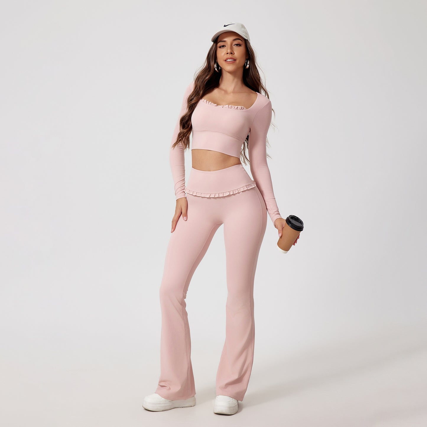 Quick-drying Long-sleeve Yoga And Running Workout Set