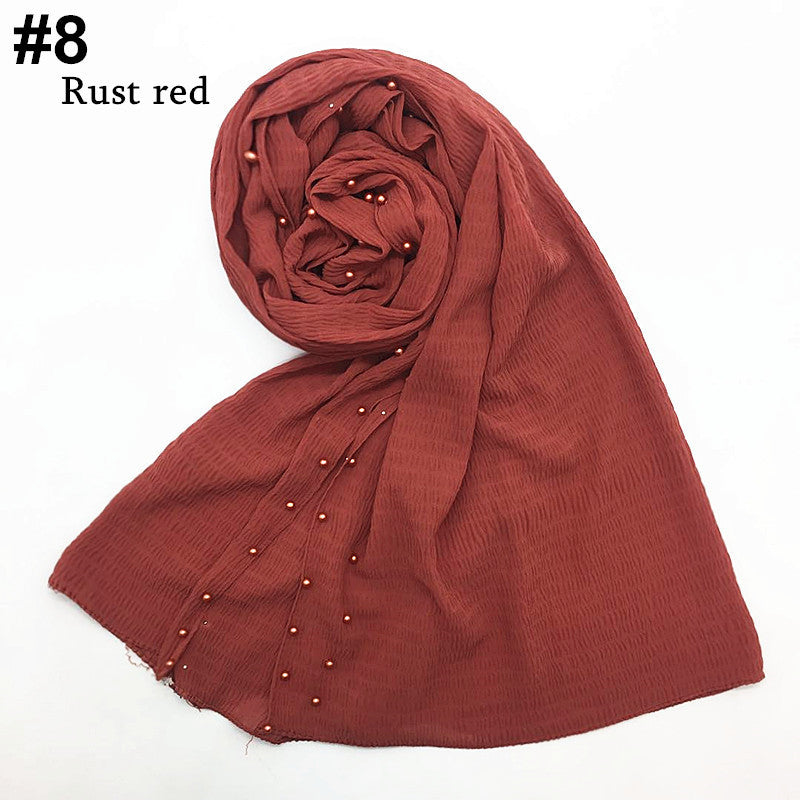 Full pleated pin bead scarf
