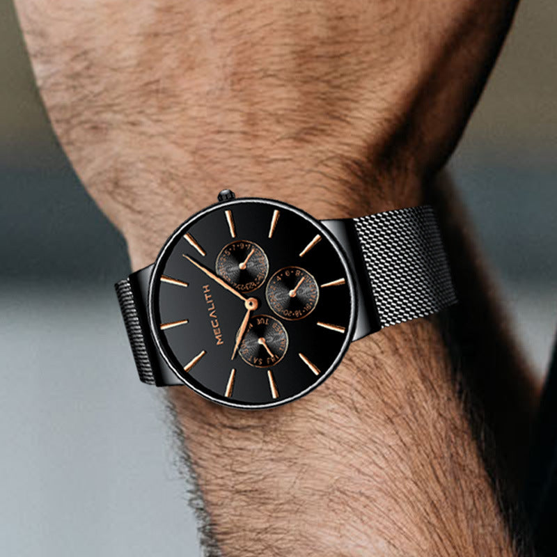Waterproof quartz men's watch