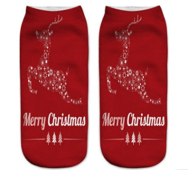 3D Printed Christmas Low Cut Ankle Sport Socks