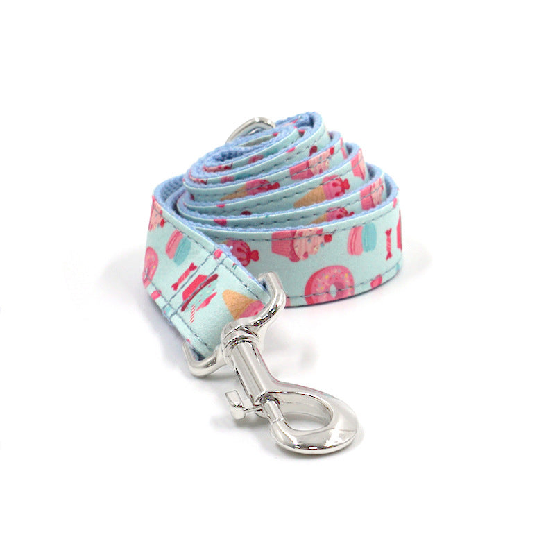 Cross Border Pet Collar Traction Rope Bow Set