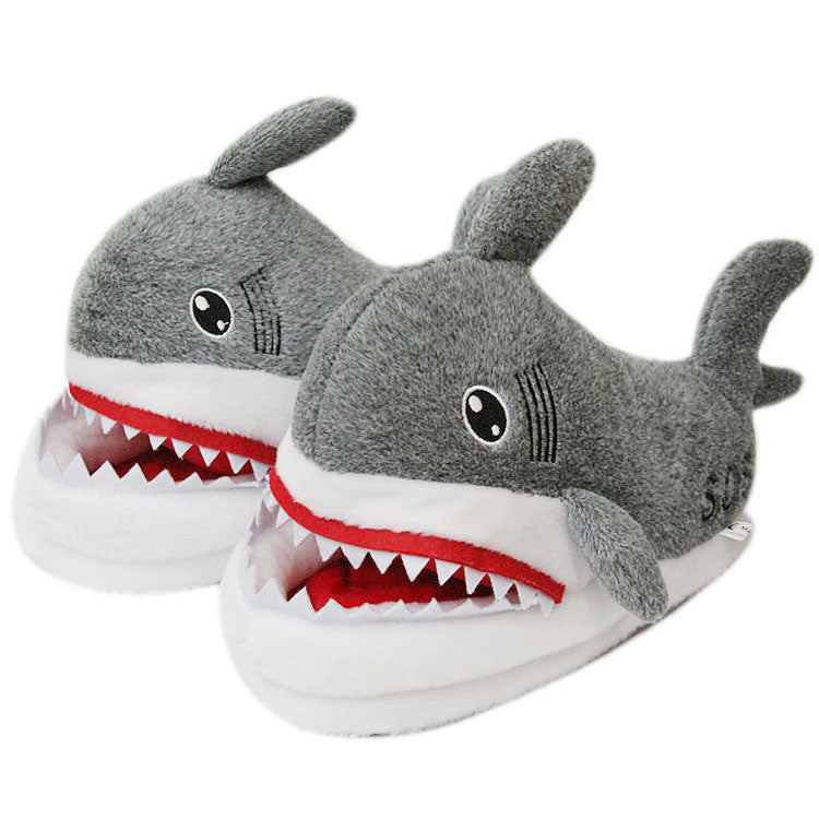 Bag heel plush shark slippers