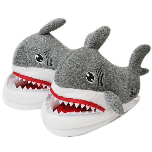 Bag heel plush shark slippers