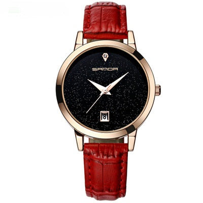 Waterproof Quartz Leather Strap Watch
