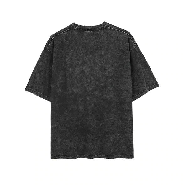 Washed Vintage Cotton Halloween Horror Print Top