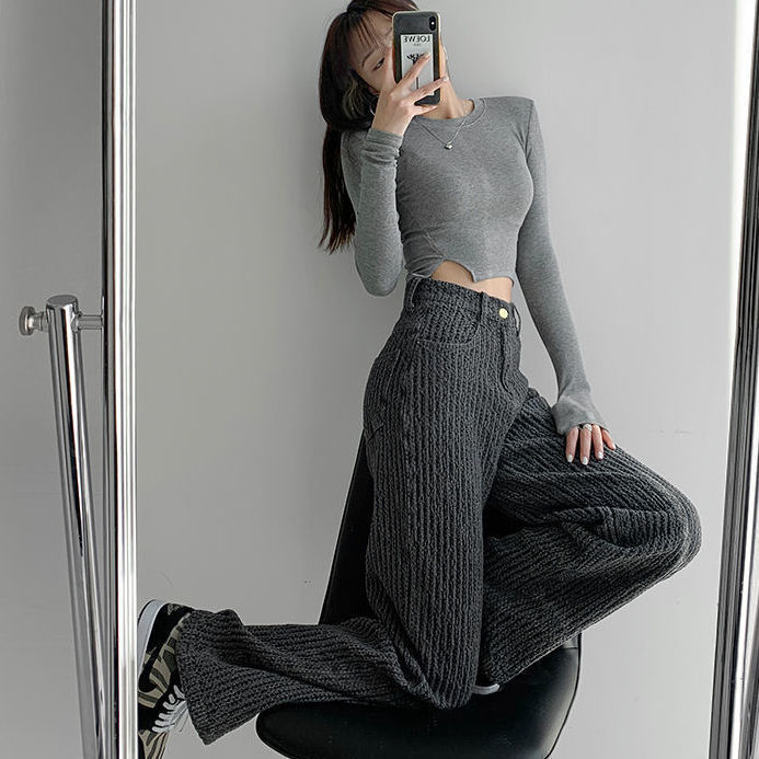 Fashionable Retro Niche Trendy Air Sense Woven Jeans Women