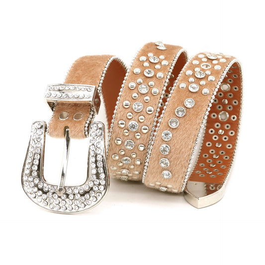 Fashion Personality Rhinestone Men's Belt Handmade