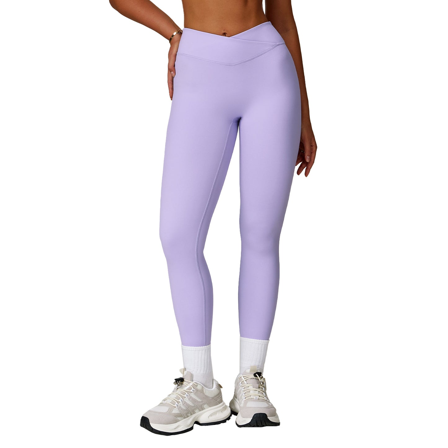 Nude Feel Yoga Pants Cross High Waist Tight Casual Workout Pants