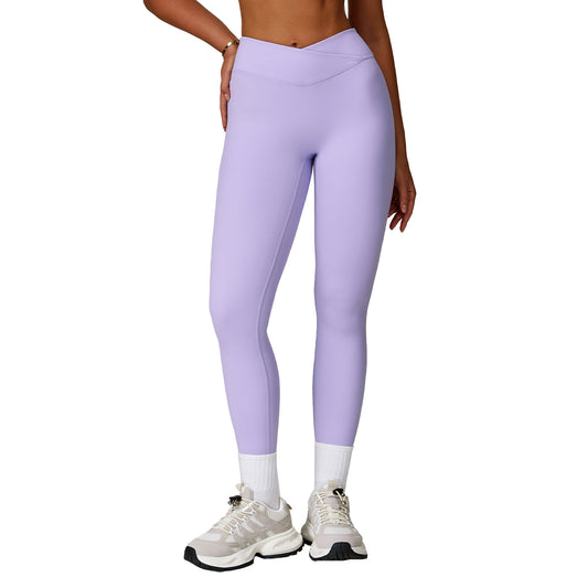 Nude Feel Yoga Pants Cross High Waist Tight Casual Workout Pants