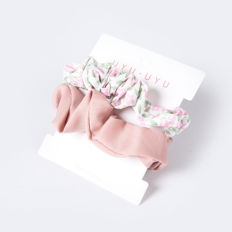 Card-style Large Hair Ring Two-in-one Floral Hair Tie