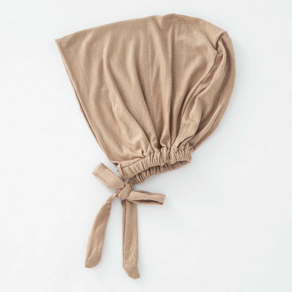 Women's Fashion Solid Color Lace-up Bottoming Hood