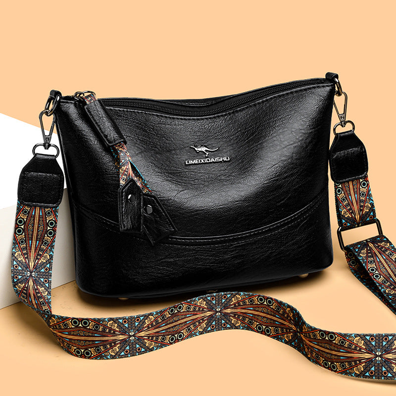 New Women's Bucket Bag Soft Leather One-shoulder Crossbody