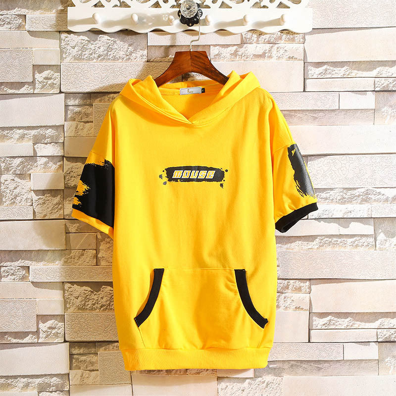 Letter Short Sleeve Hoodie