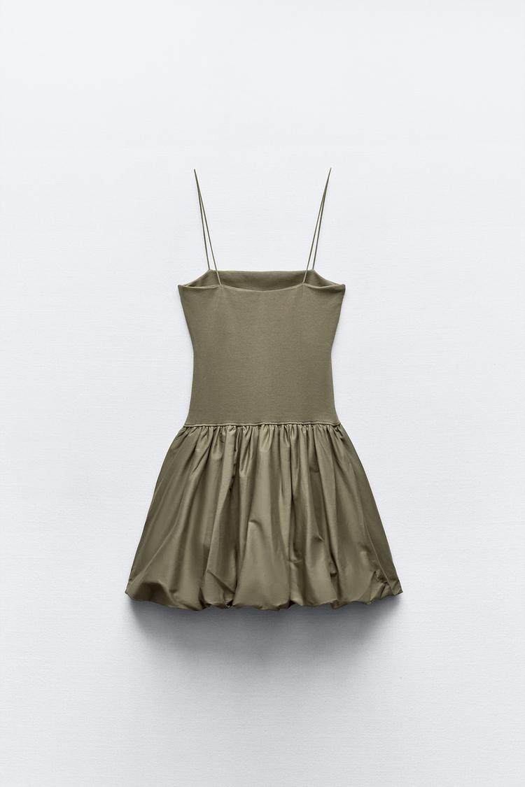 Off-the-shoulder Stretchy Thin-strapped Ruffled Patchwork Dress