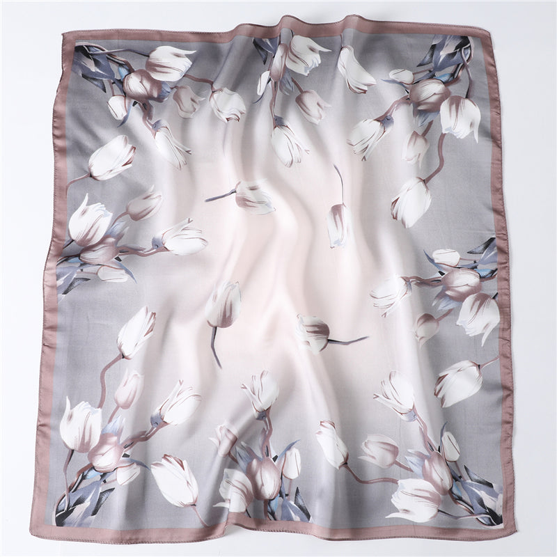 Floral fashion all-match silk scarf