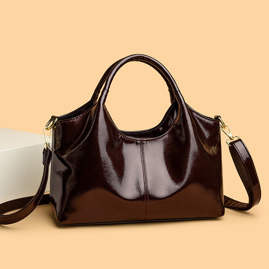 Premium Glossy Leather Trendy Commuter Bag