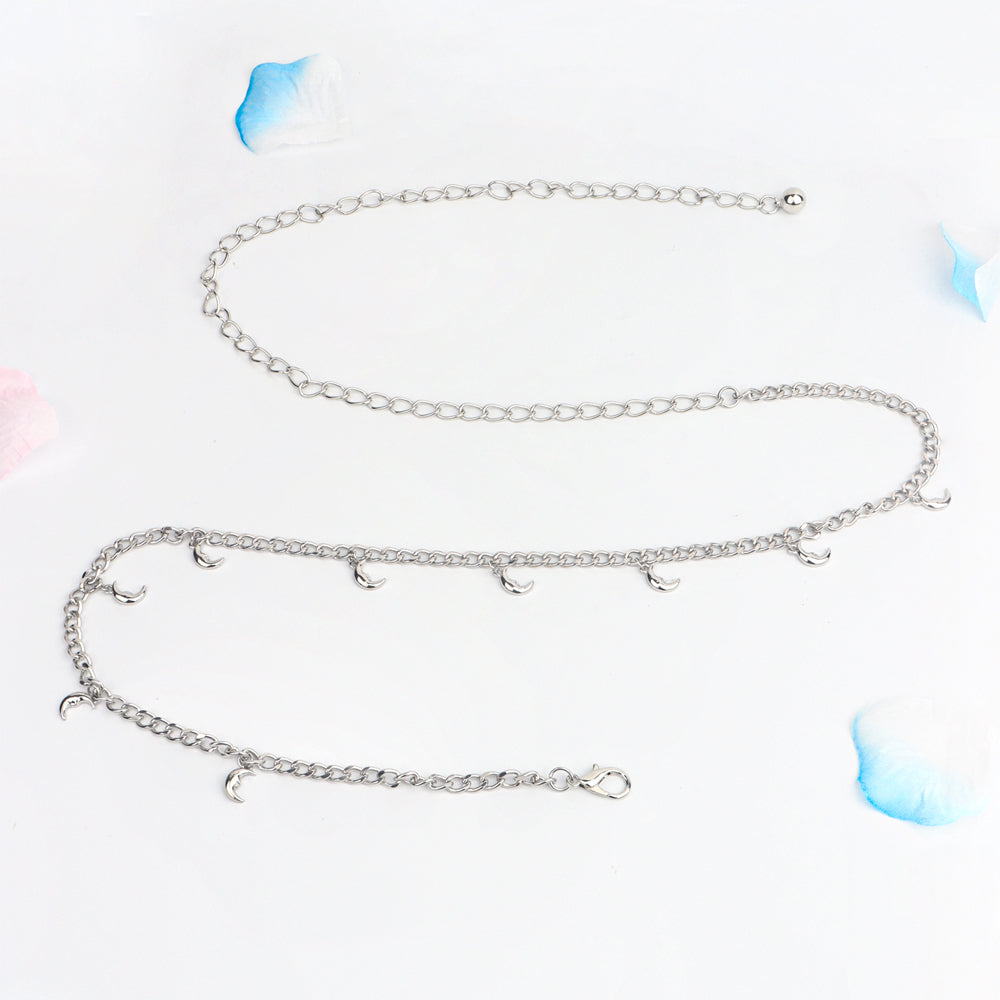 New Beautiful Ladies Waist Chain Star Moon Pendant Chain Simple And Versatile Elegant Dress Dress Evening Dress Accessories