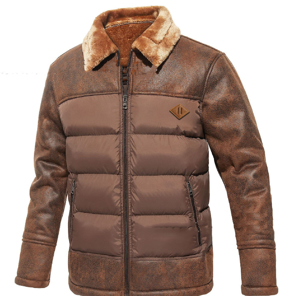 Men's Lapel Fur Integrated Trend Fashionable Jacket