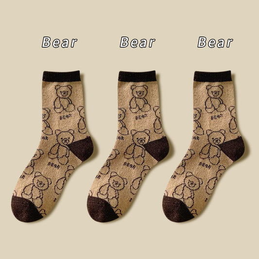 Thick Socks Women's Pure Cotton Tide Medium Tube Cute Plus Velvet
