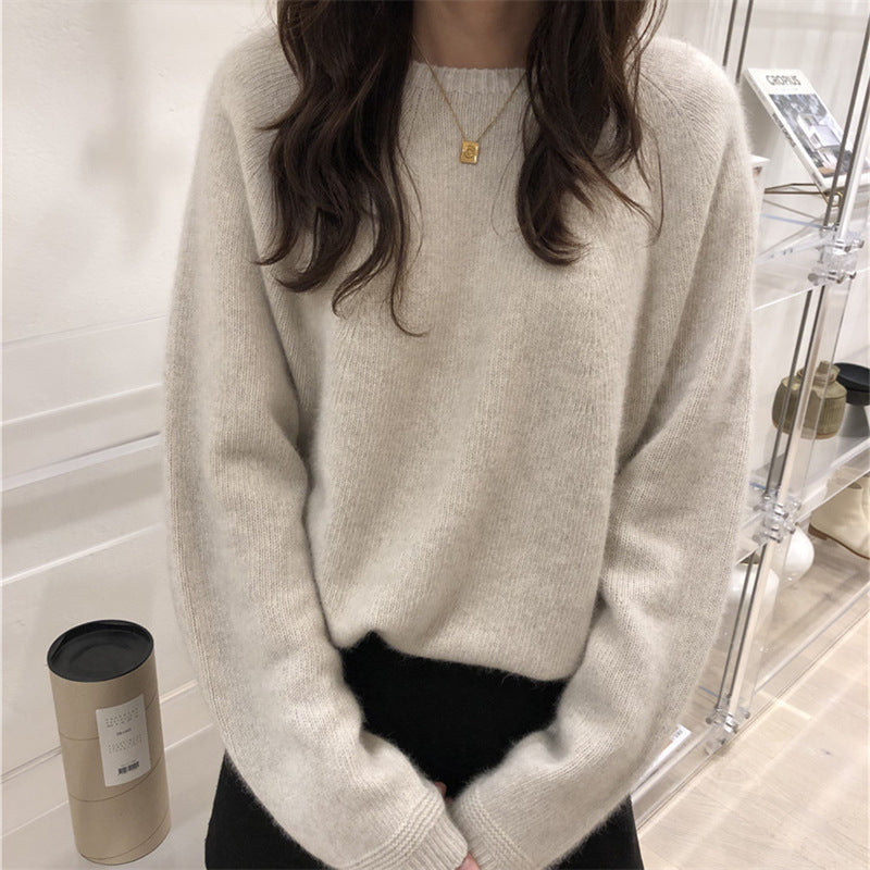 Korean-style Casual Solid-color Figure-flattering Sweater
