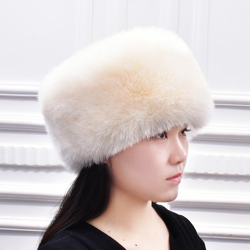 Women's Fashionable All-Match Hat, Northeast Ethnic Style Artificial Wool Hat, Winter