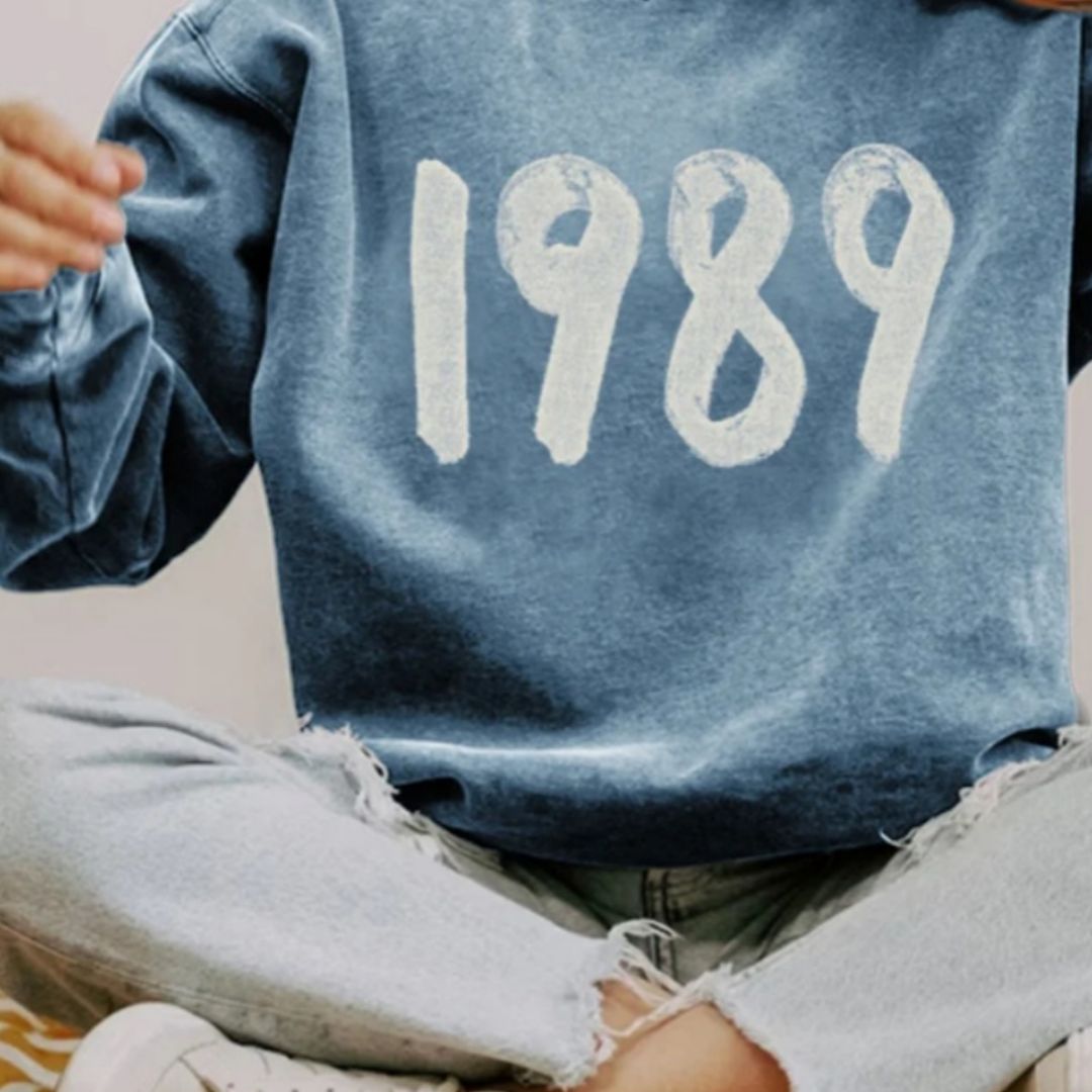 Langærmet sweater med rund hals til damer - Spandex sweater