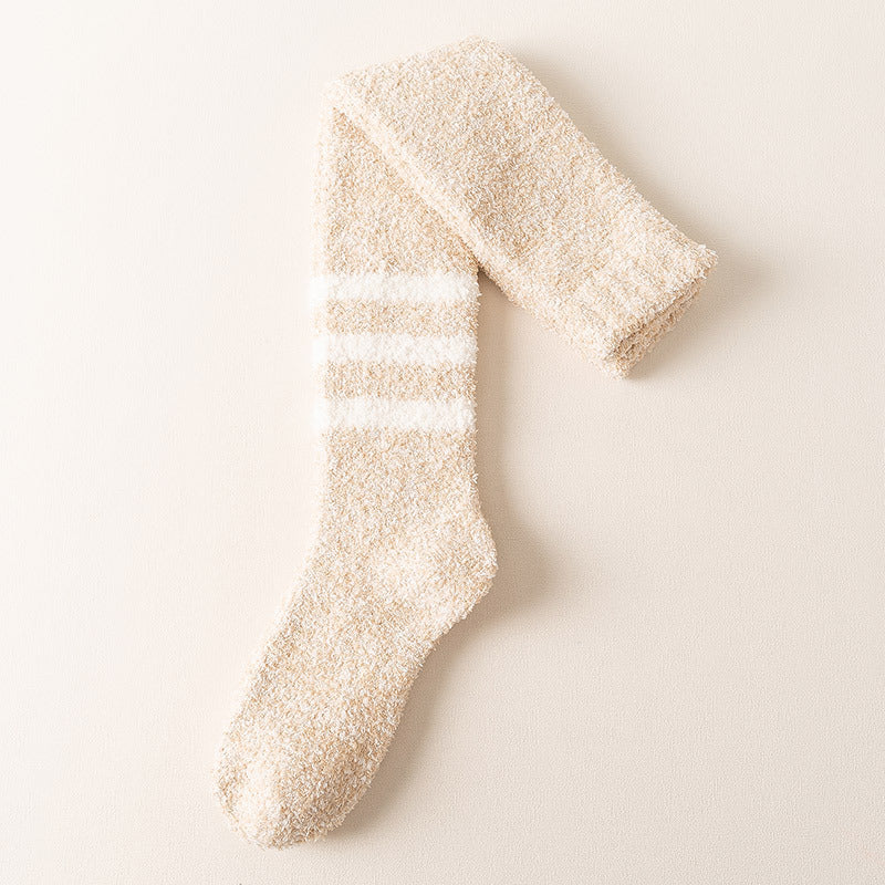Coral Velvet Socks Female Calf Sleep