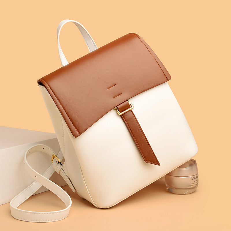 New Women's Cowhide Versatile Fashion Backpack