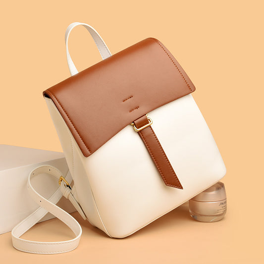 New Women's Cowhide Versatile Fashion Backpack