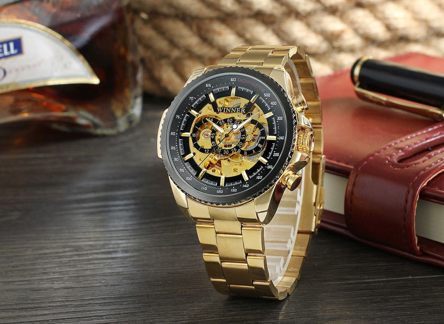 Hollow men's automatic mechanical watch