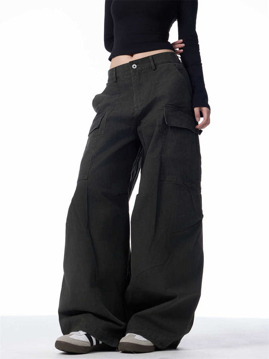 Multi-pocket Machete Overalls Women's Loose Wide-leg Pants