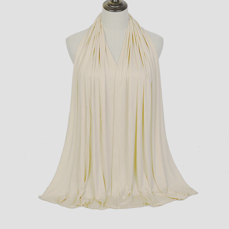 Solid Color Rayon Jersey Women's Scarf Mercerized Cotton Modal Kerchief