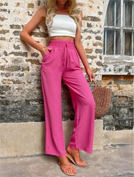 Casual Elastic High Waist Loose Trousers