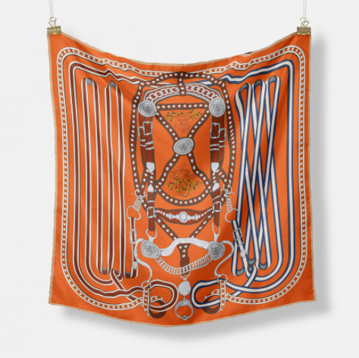 Fashion Simple Print Twill Versatile Temperament Silk Scarf