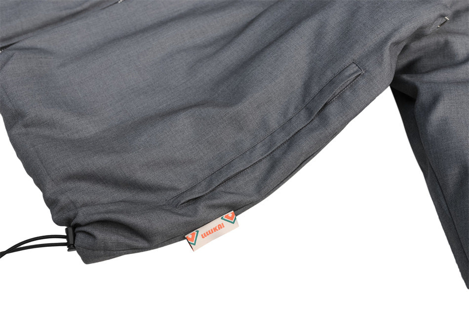 Stand Collar Detachable Loose Cotton Jacket