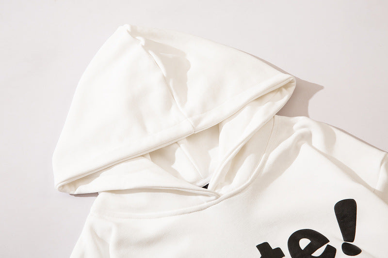 Hip Hop Cartoon Foam Print Retro High Street Hoodie