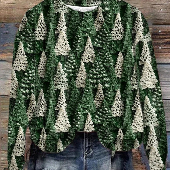 Julesweater i løst, rundt snit