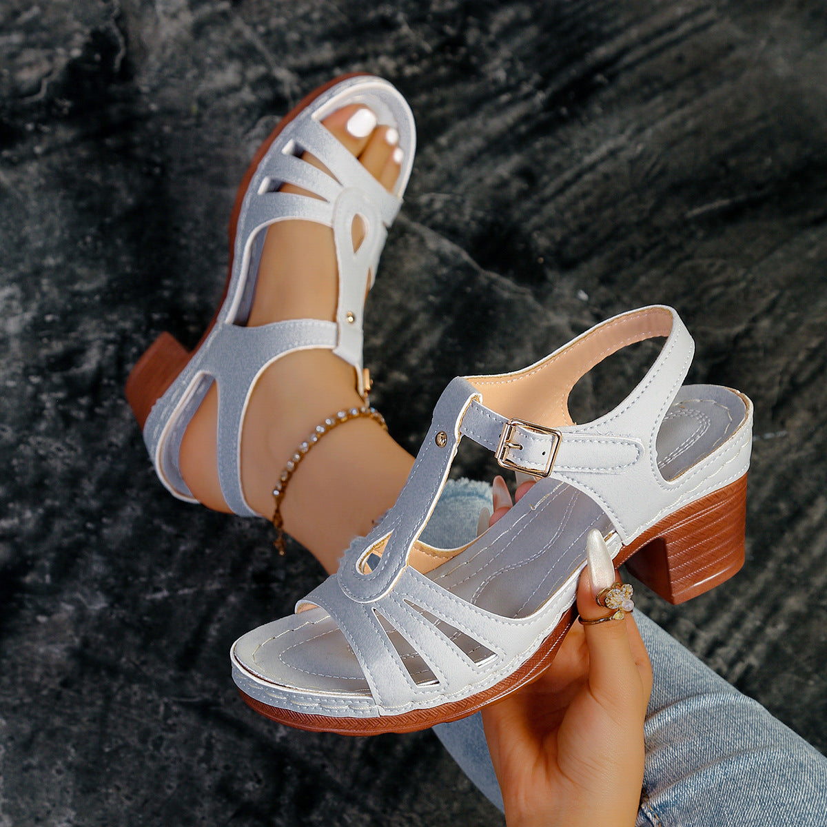 Peep Toe Wedge Platform Women's Sandals