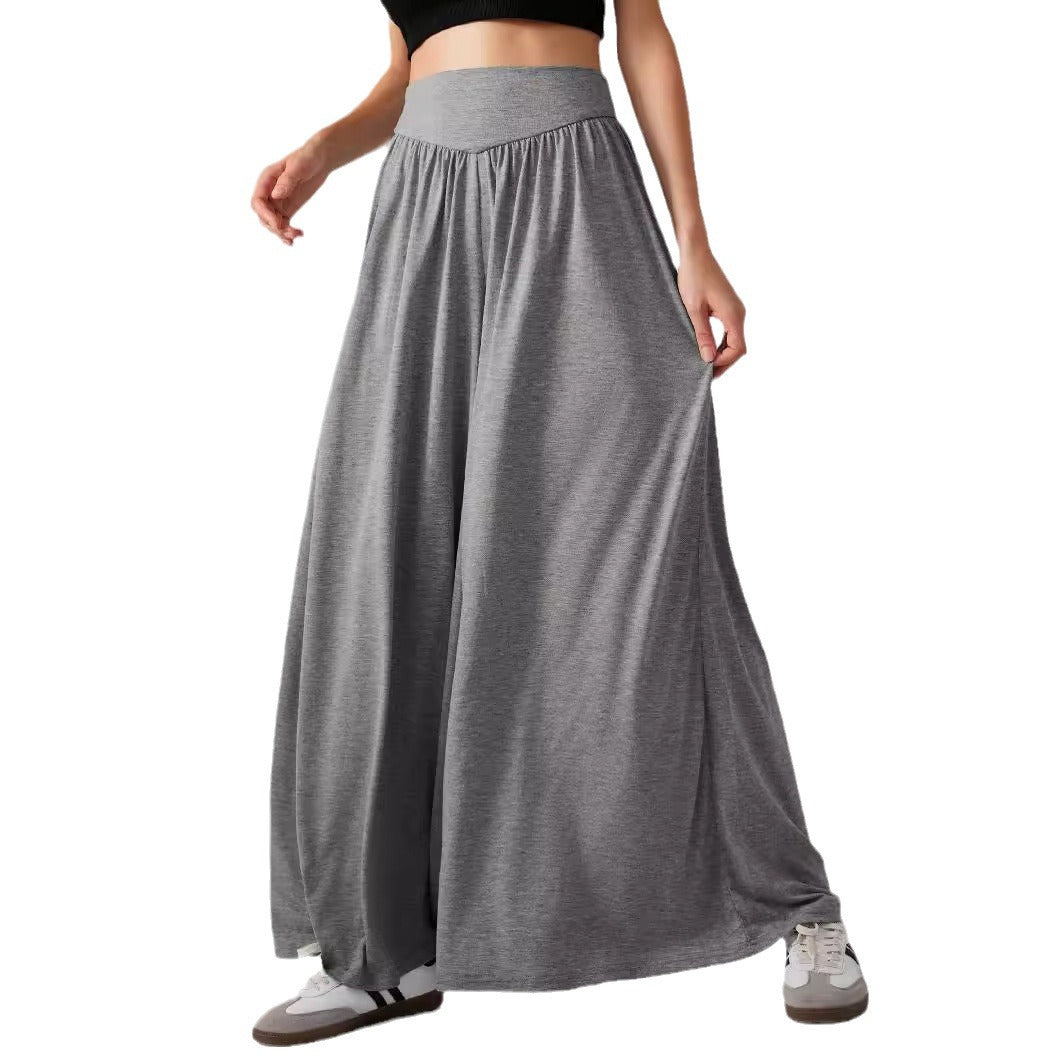 Loose-fitting Dance Draping Effect Pants High Waist Wide Leg