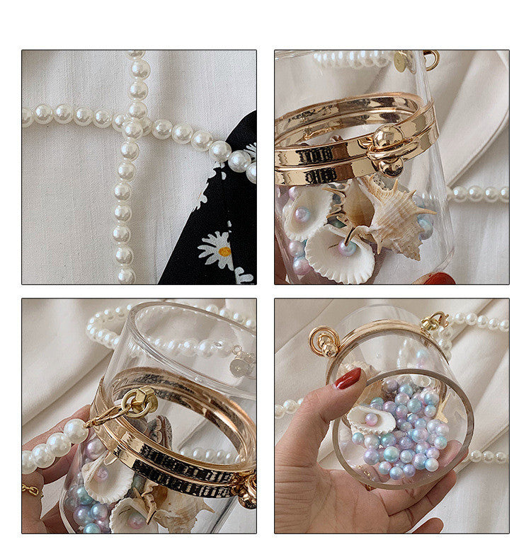 Transparent Shoulder Messenger Bag Versatile Cylinder Bag