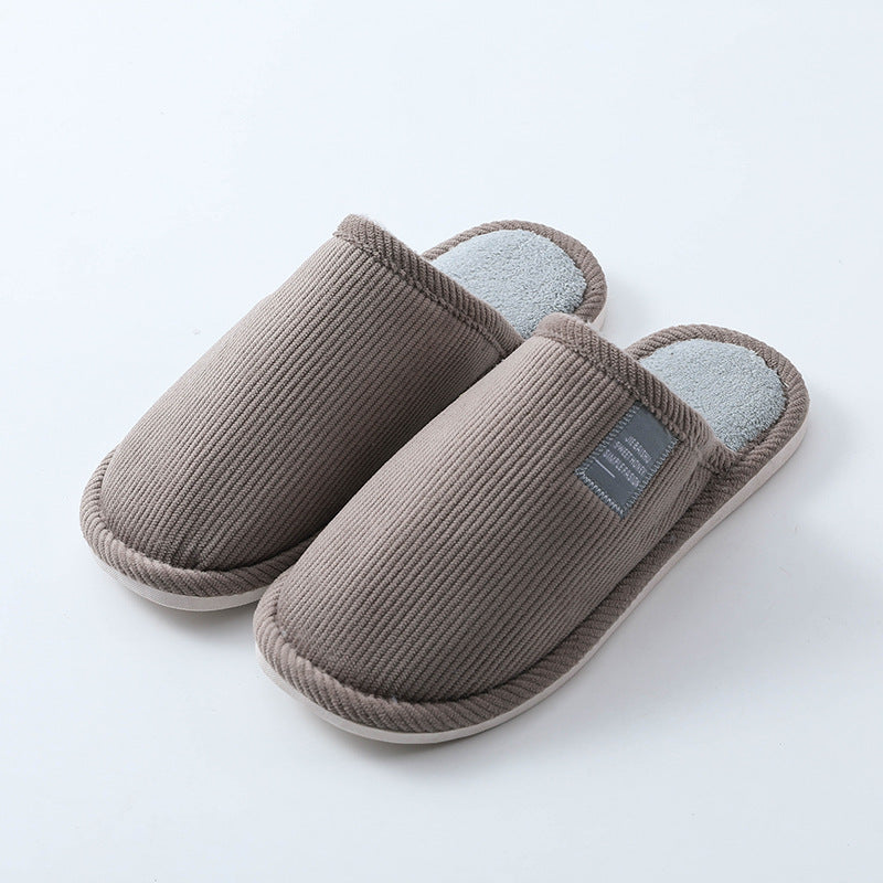 Cotton slippers female warm cute plush couple home
